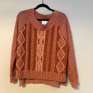 Women's Cable Knit Sweater - Rust